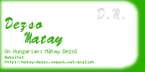 dezso matay business card
