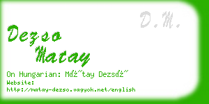 dezso matay business card